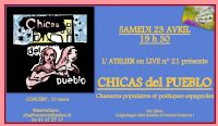CHICAS del PUEBLO en concert à L' Atelier. Le samedi 23 avril 2016 à Marseille. Bouches-du-Rhone.  19H30